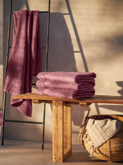 Super Smooth Cotton Bath Towel 70x140cm Powder Pink Lifestyle with Product