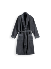 Super Smooth Cotton Bathrobe Men L Charcoal Grey
