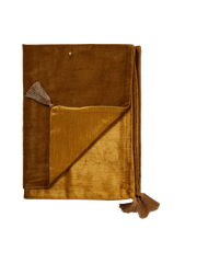 Vellore Cotton Velvet Throw 180x140cm Golden Mocha