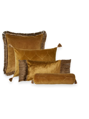 Vellore Cotton Velvet Bolster Cushion Golden Mocha