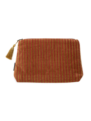 Vellore Medium Cotton Velvet Pouch Sand Stripe