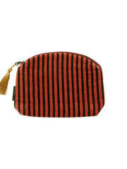 Vellore Small Cotton Velvet Pouch Vintage Pink Stripe