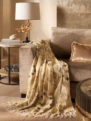 Shiraz Throw Sandy Ikat 130 x 170 cm Lifestyle with Product