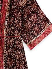 Jaypur Saree Kimono Dark Flower Long