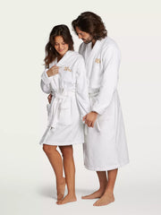 Mr Bathrobe - White - L Studio with Model and Product