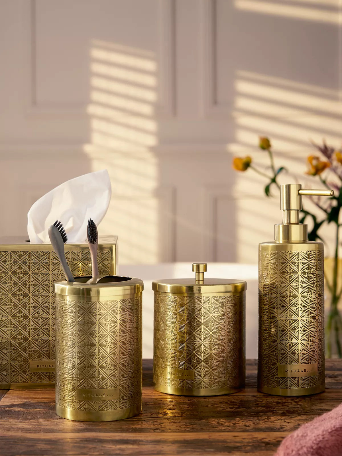 Enume Tissue Box Antique Brass