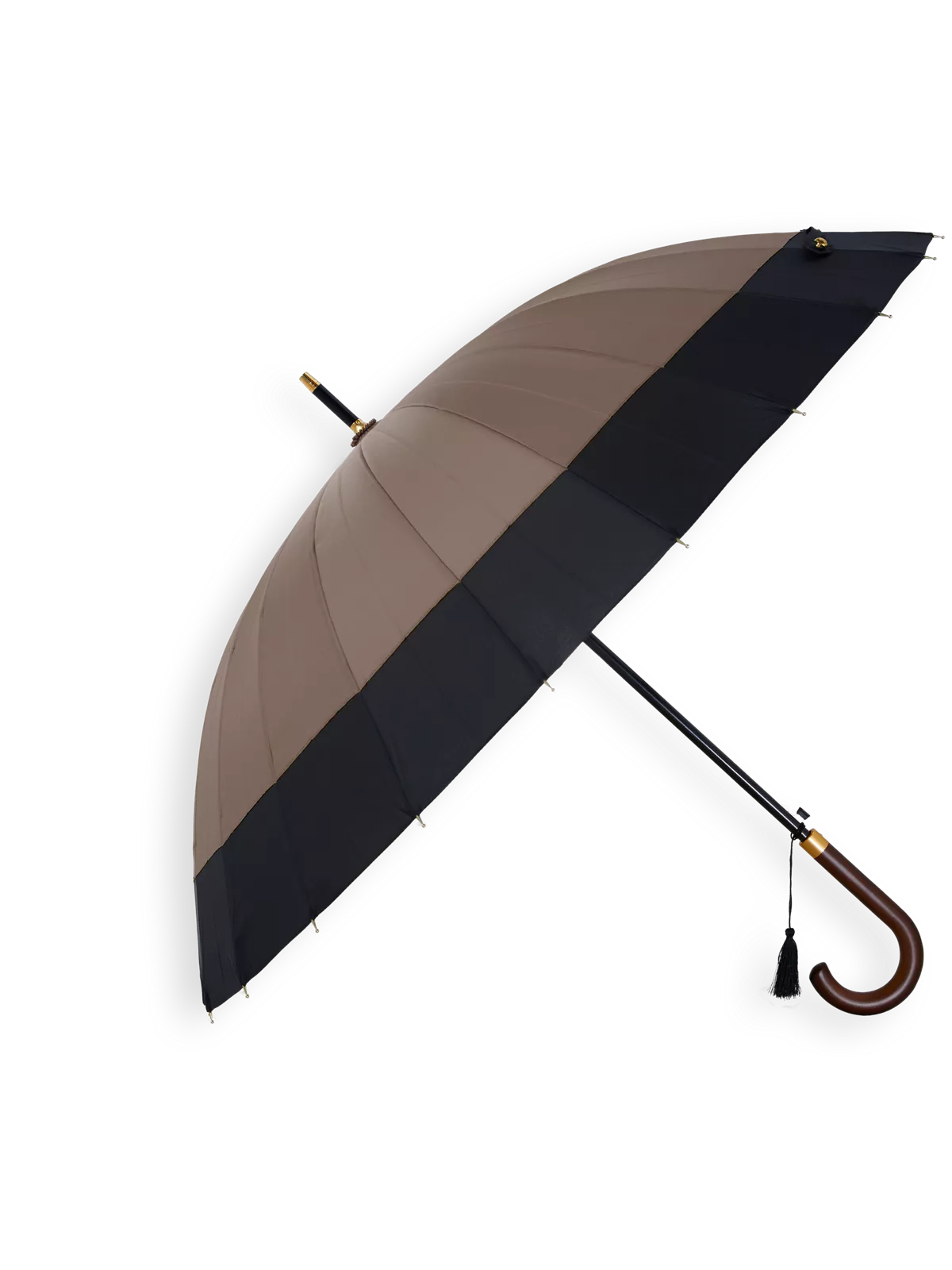 Umbrella 24 Spoke Taupe Black