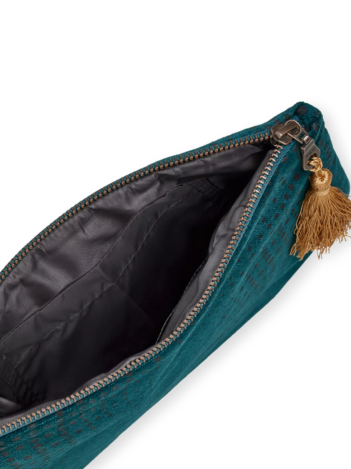 Vellore Medium Cotton Velvet Pouch Petrol Blue