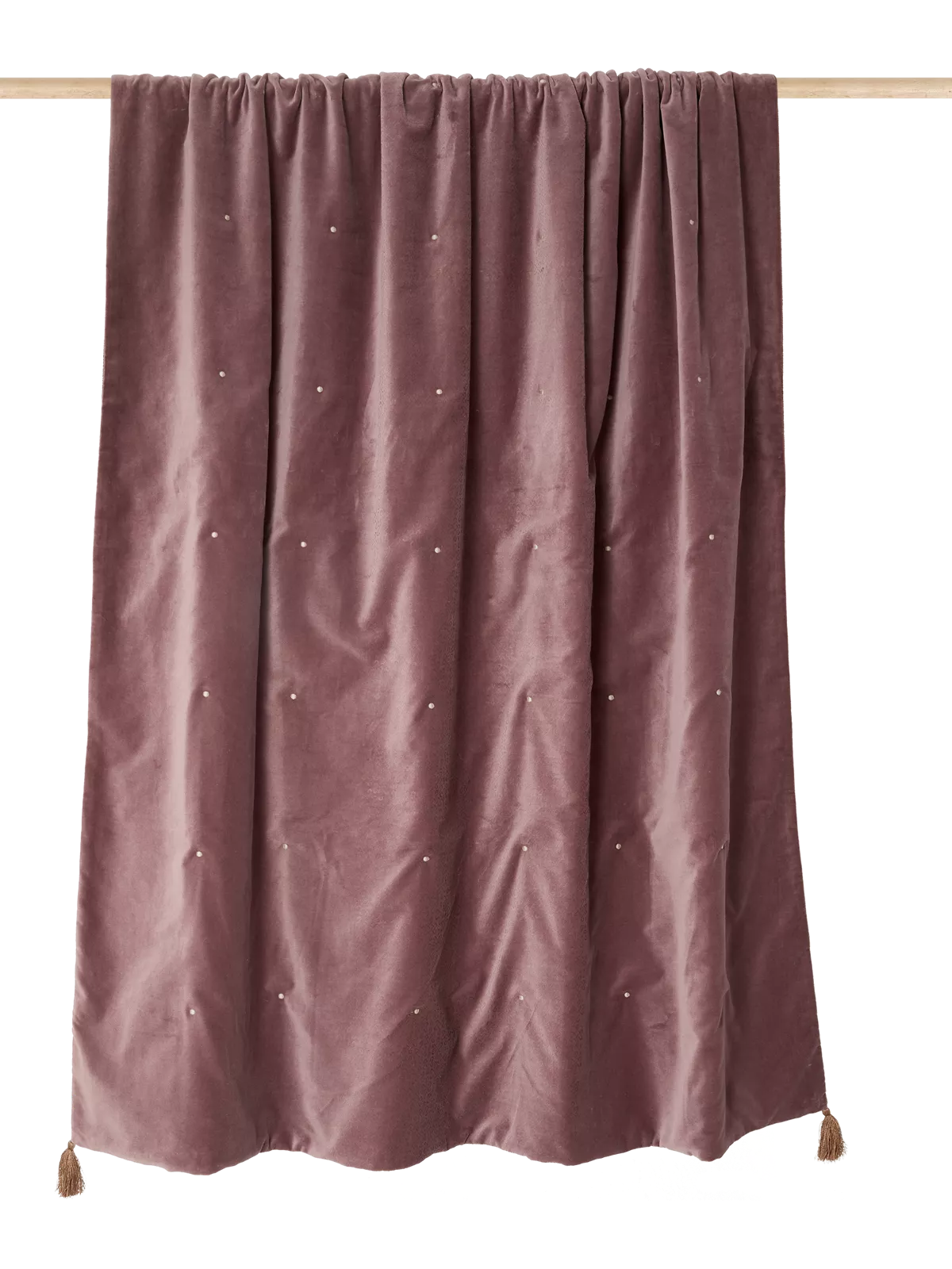 Vellore Cotton Velvet Throw 180x140cm Vintage Pink