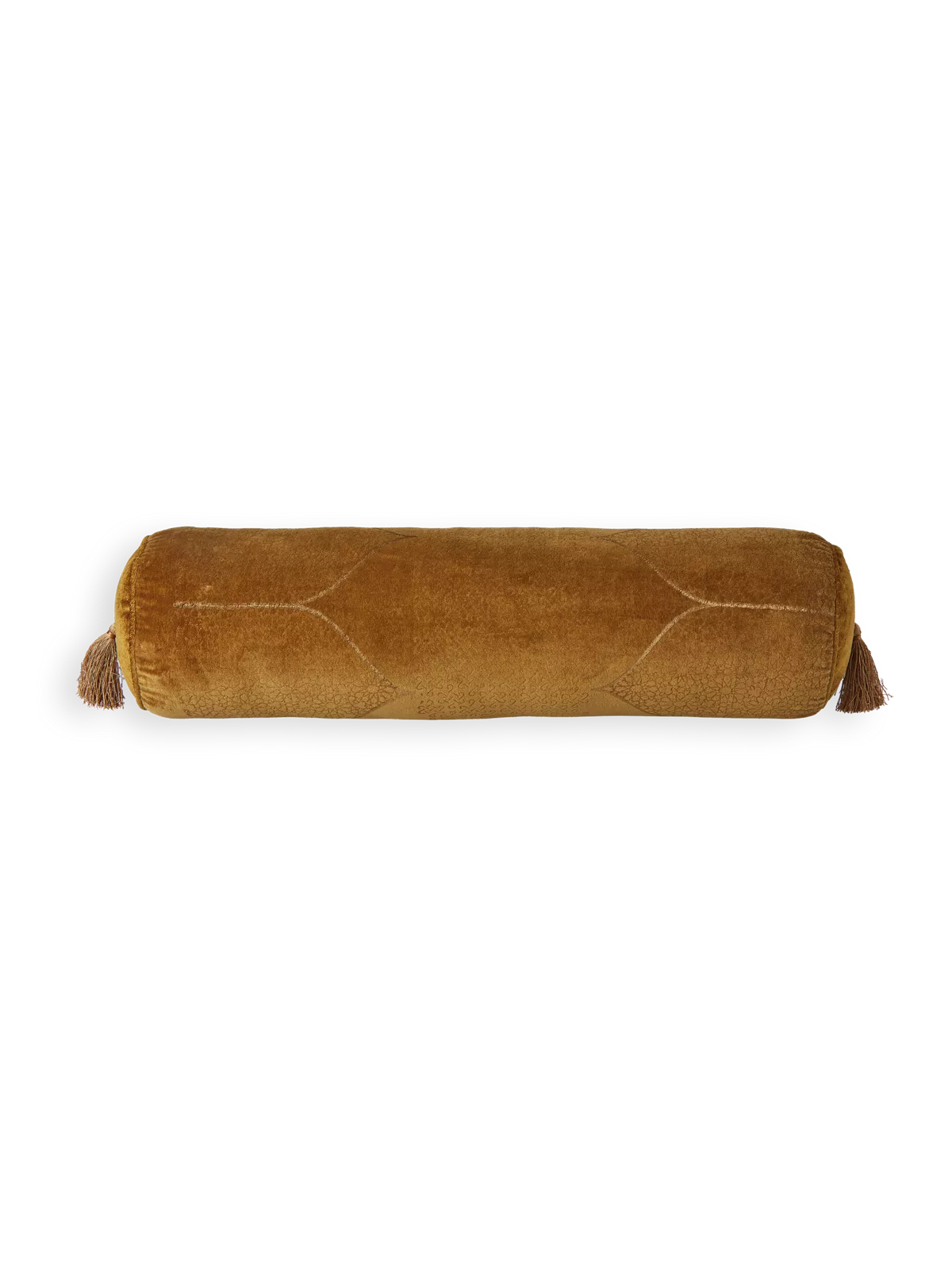 Vellore Cotton Velvet Bolster Cushion Golden Mocha