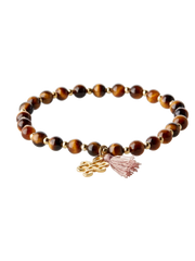 Tiger Eye Infinity Bead Bracelet Gold Plated