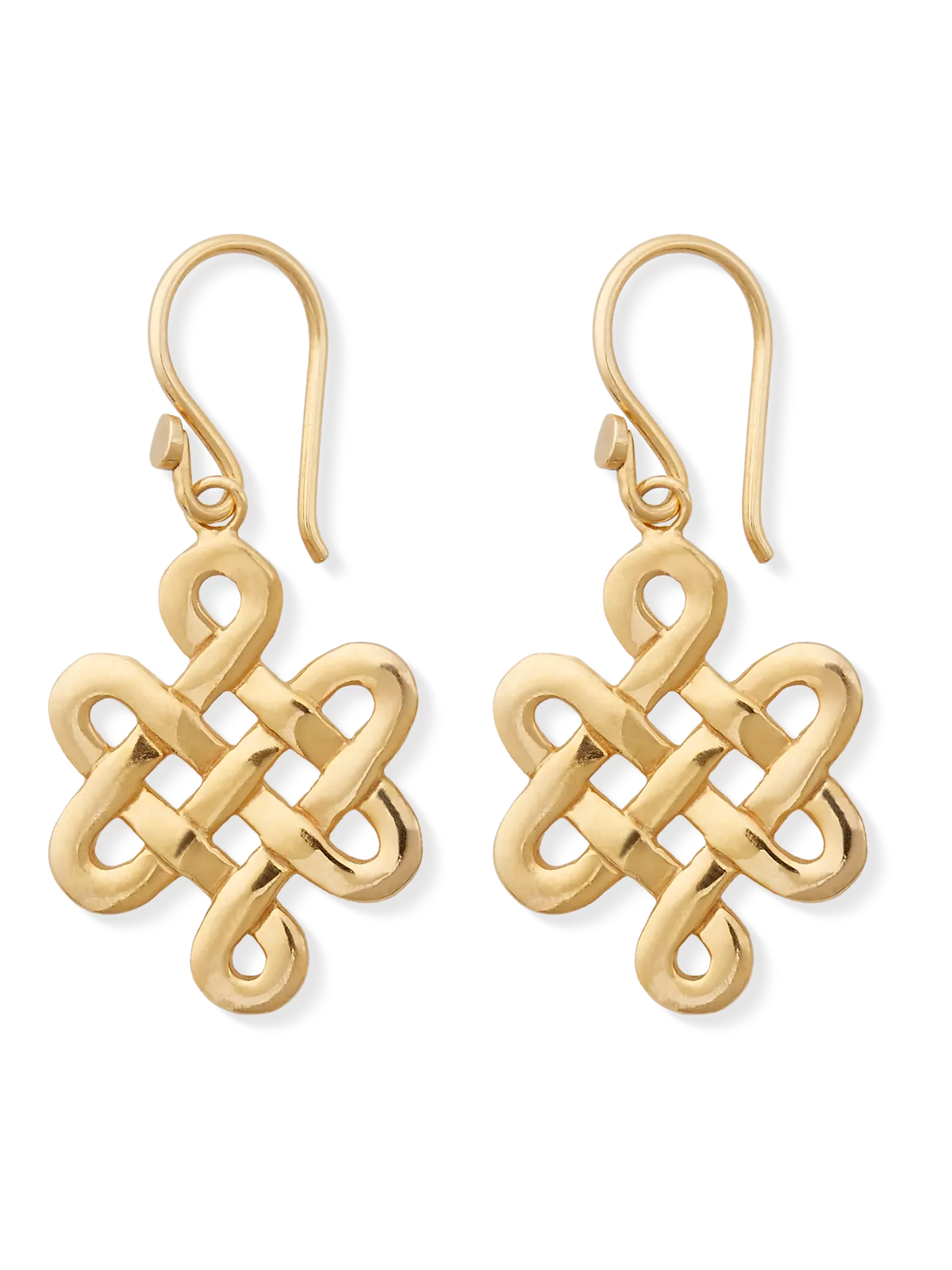 Infinity Pendant Earrings Gold Plated