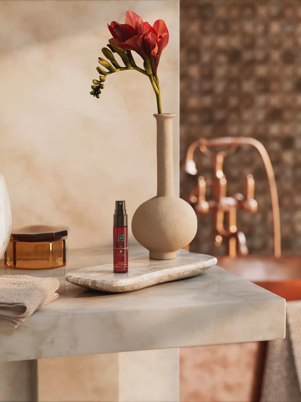 The Ritual of Ayurveda Hair & Body Mist 20ml Lifestyle with Product