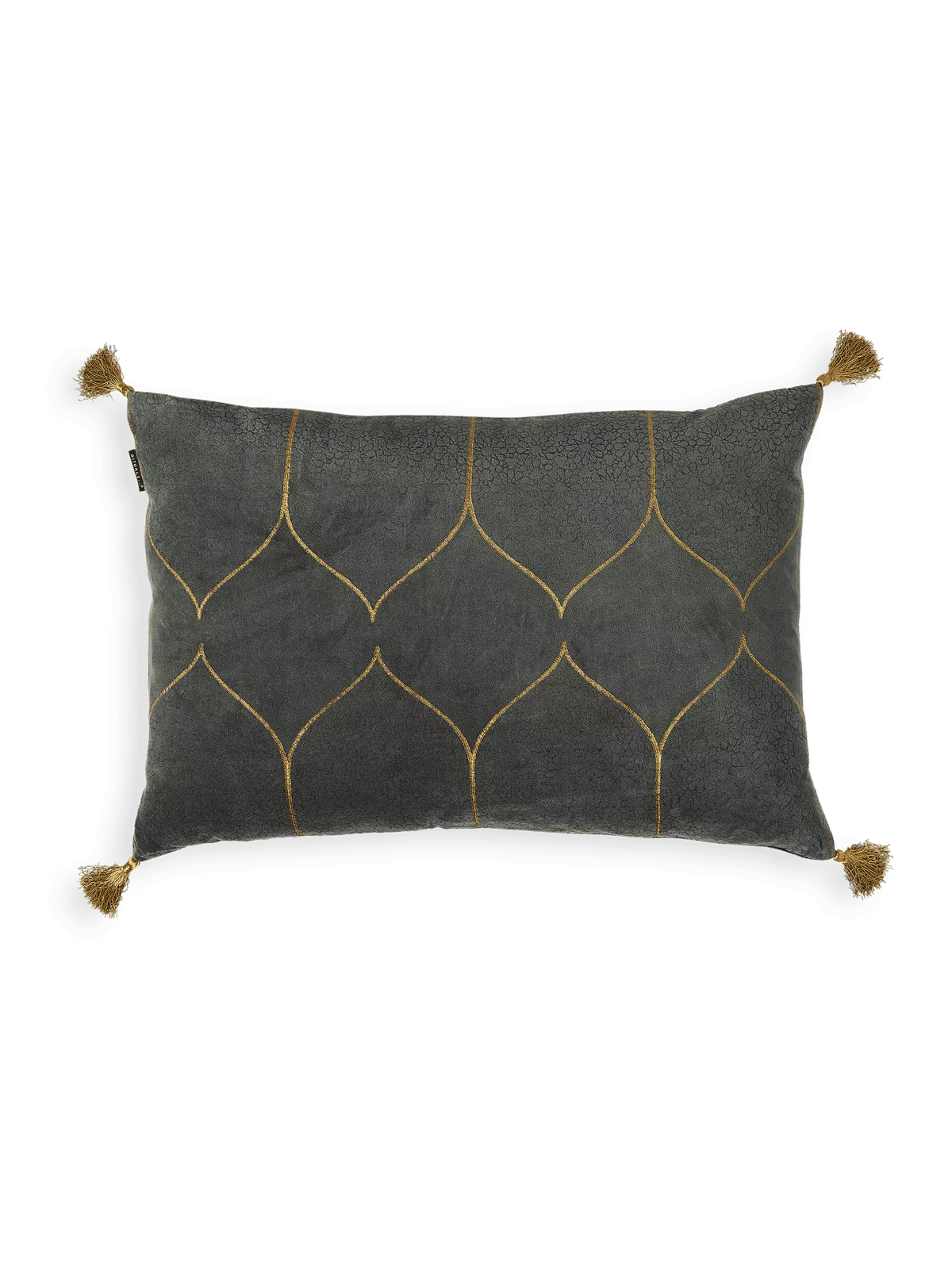 Vellore Cotton Velvet Cushion case 60x40cm Grey Blue