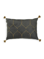 Vellore Cotton Velvet Cushion case 60x40cm Grey Blue