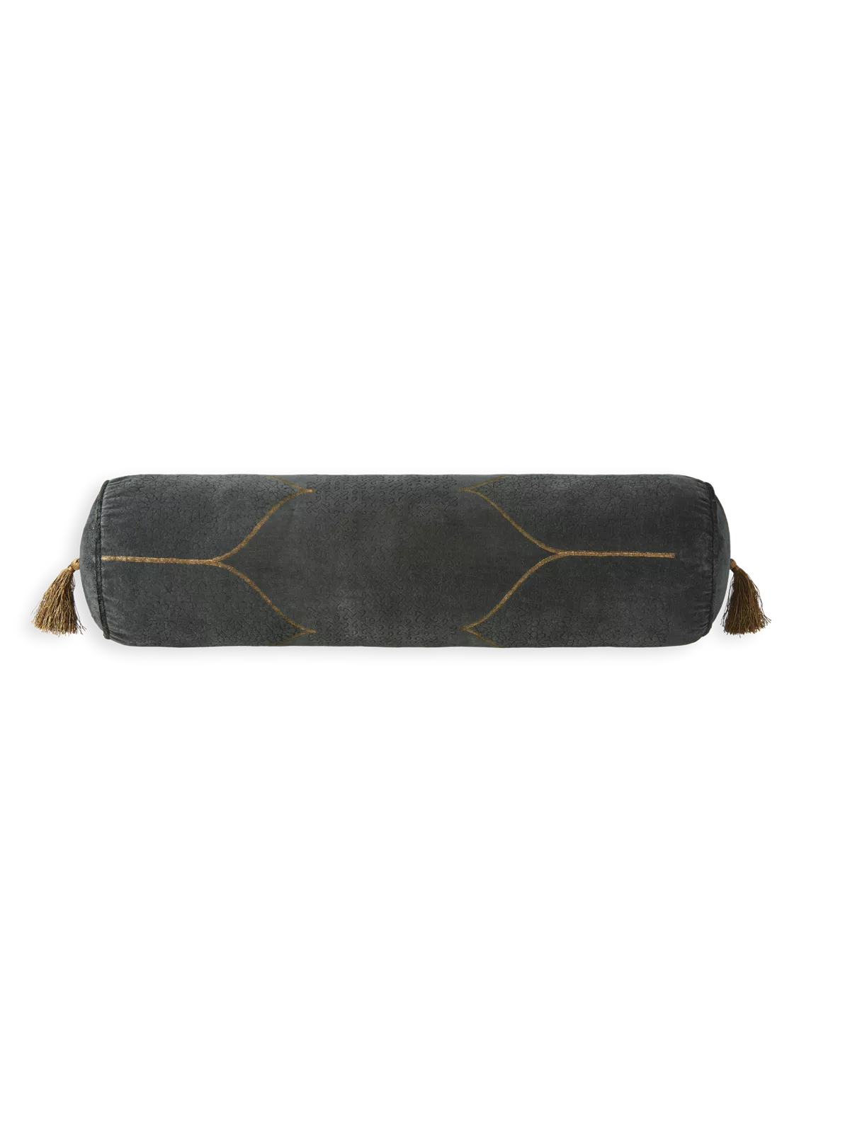 Vellore Cotton Velvet Bolster Cushion Grey Blue