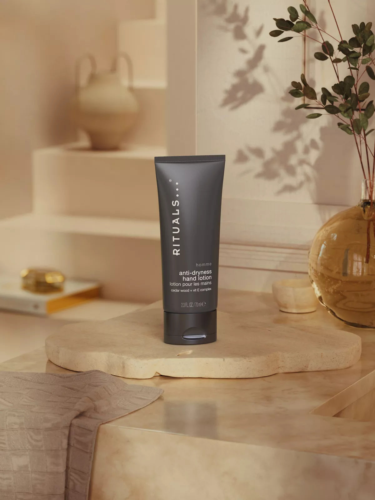Homme Hand Lotion 70ml Lifestyle with Product