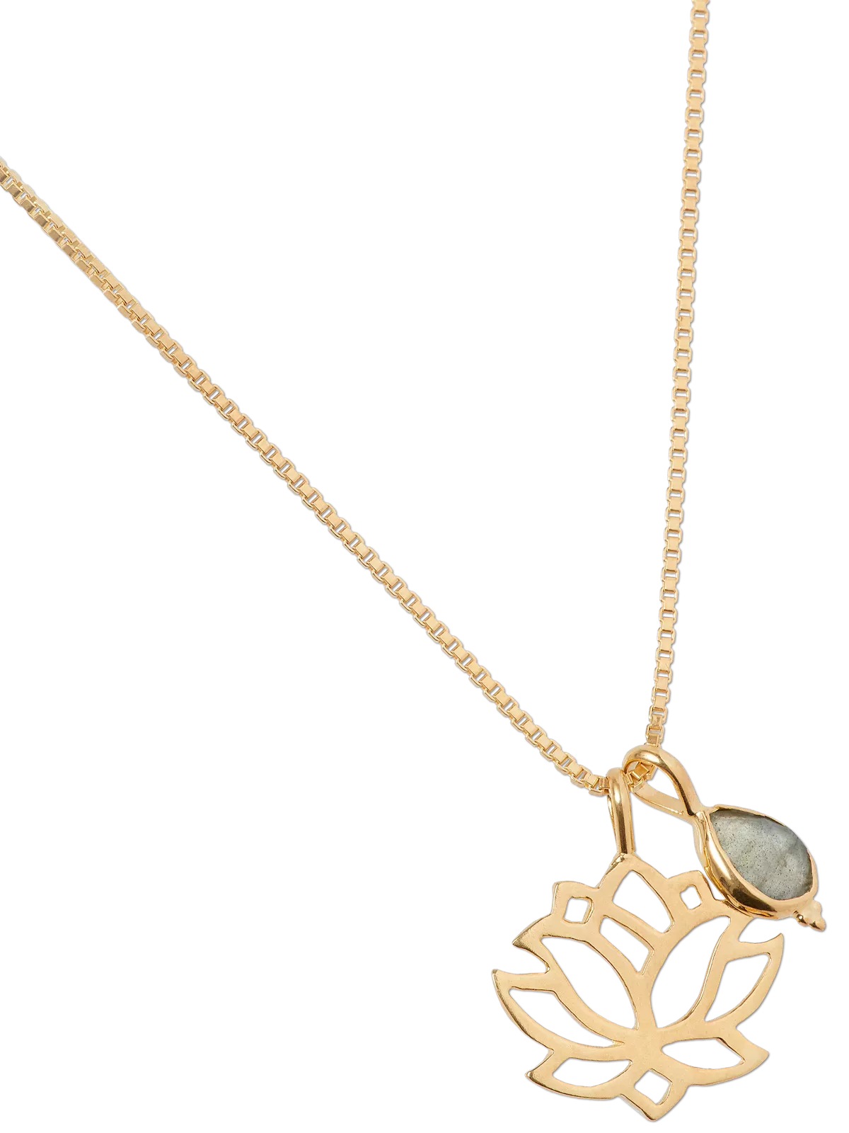 Labradorite Pendant Necklace Gold Plated