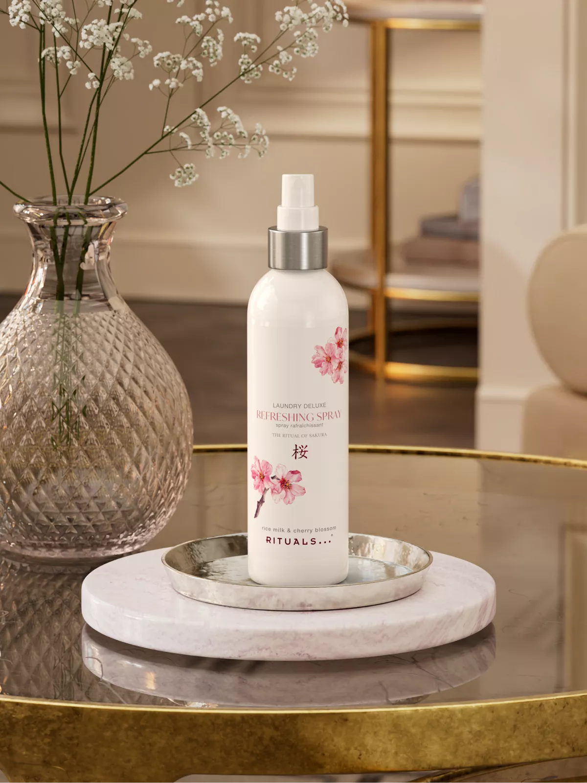 The Ritual of Sakura Refreshing Spray 250ml Lifestyle with Product