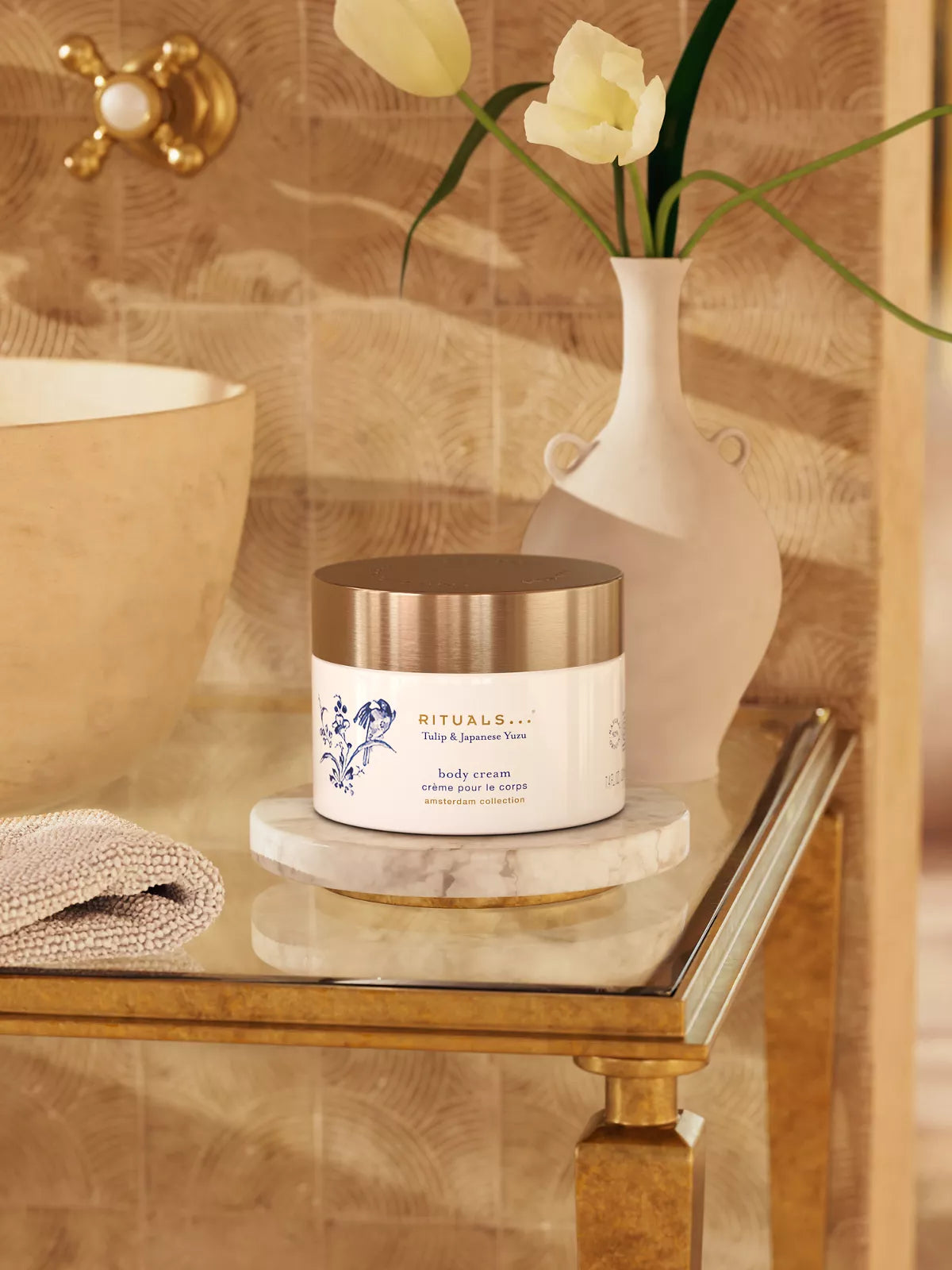 Amsterdam Collection Body Cream 220ml Lifestyle with Product