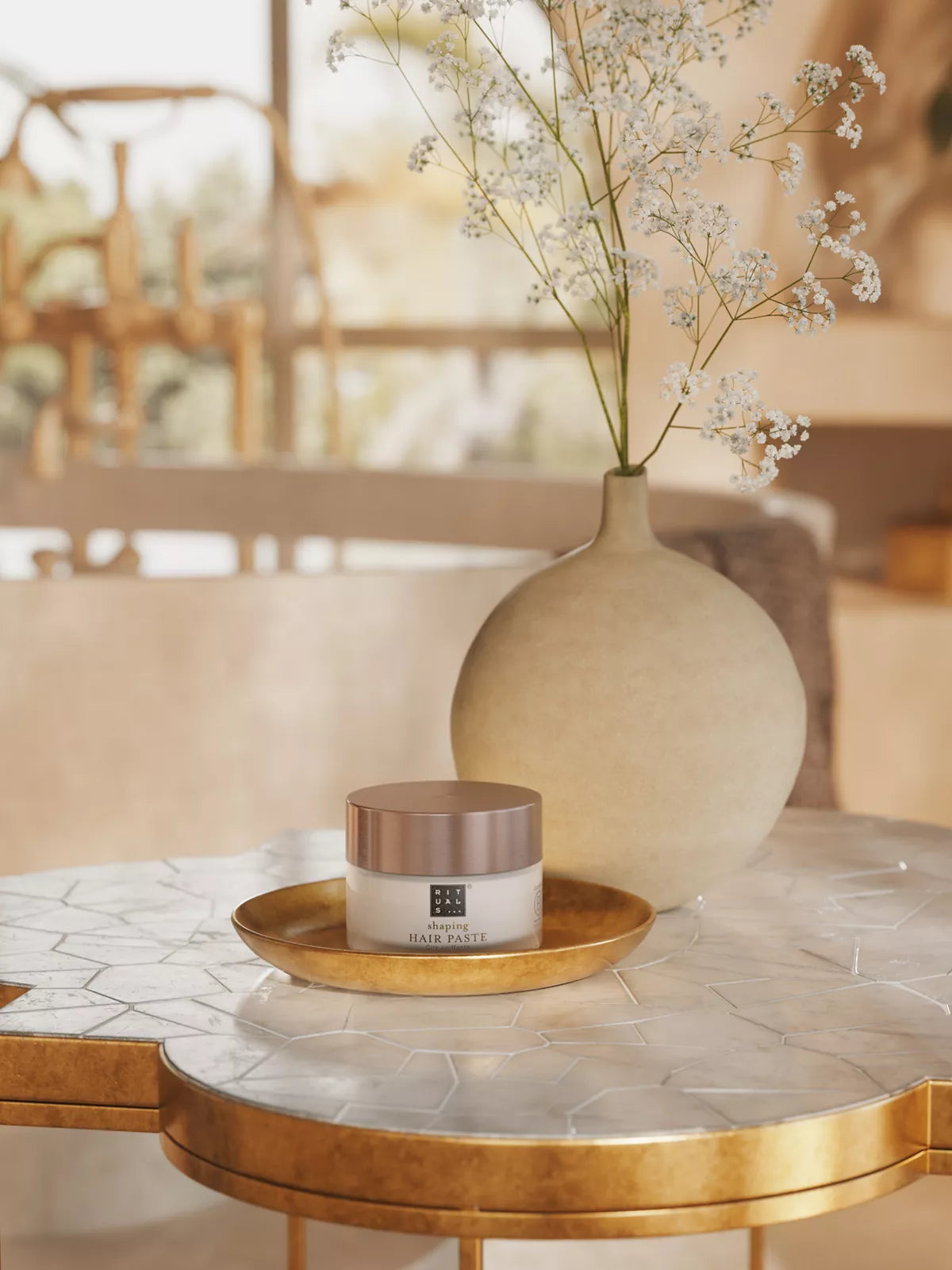 Elixir Collection Shaping Hair Paste Lifestyle with Product