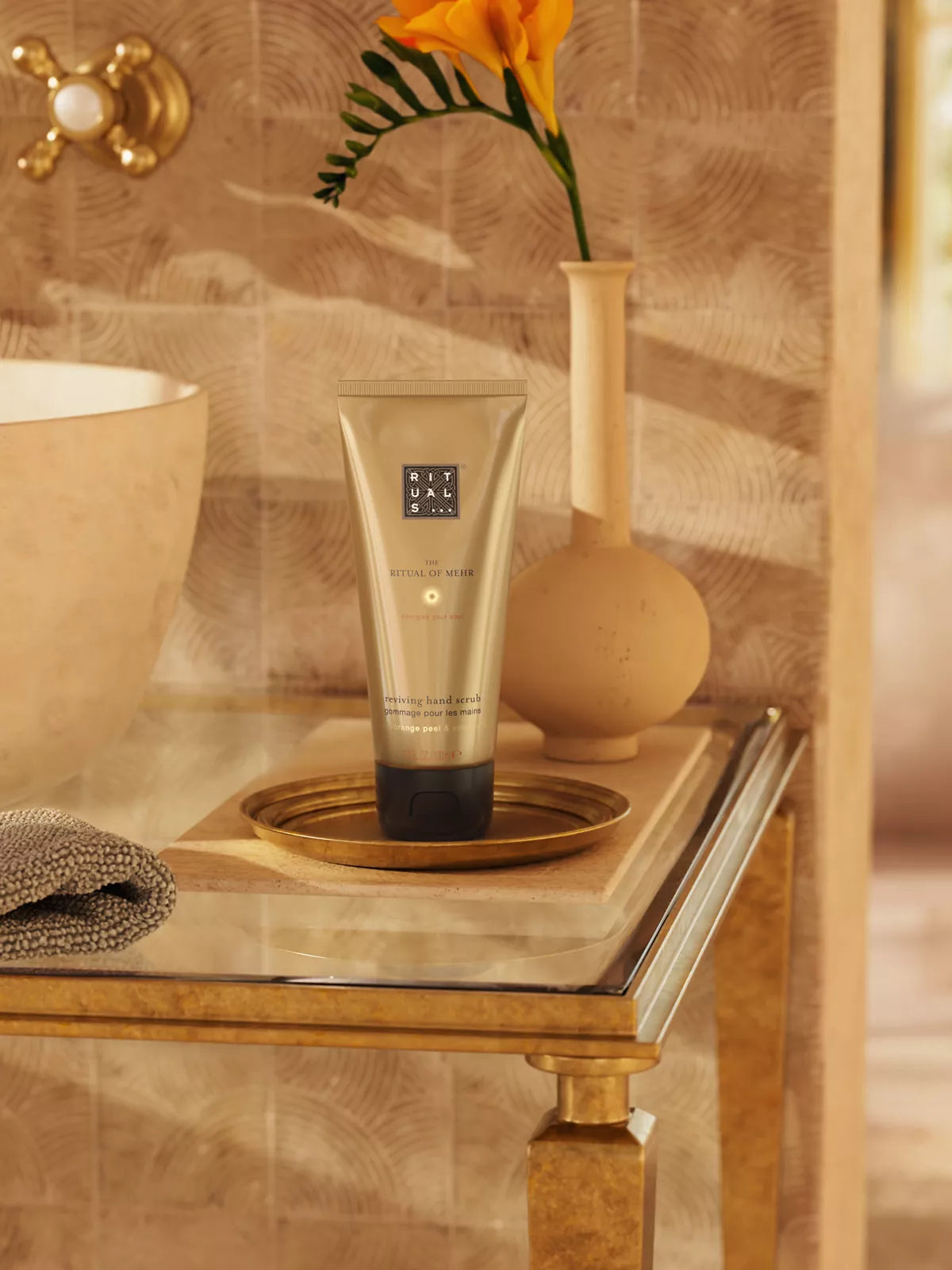 The Ritual of Mehr Hand Scrub Lifestyle with Product