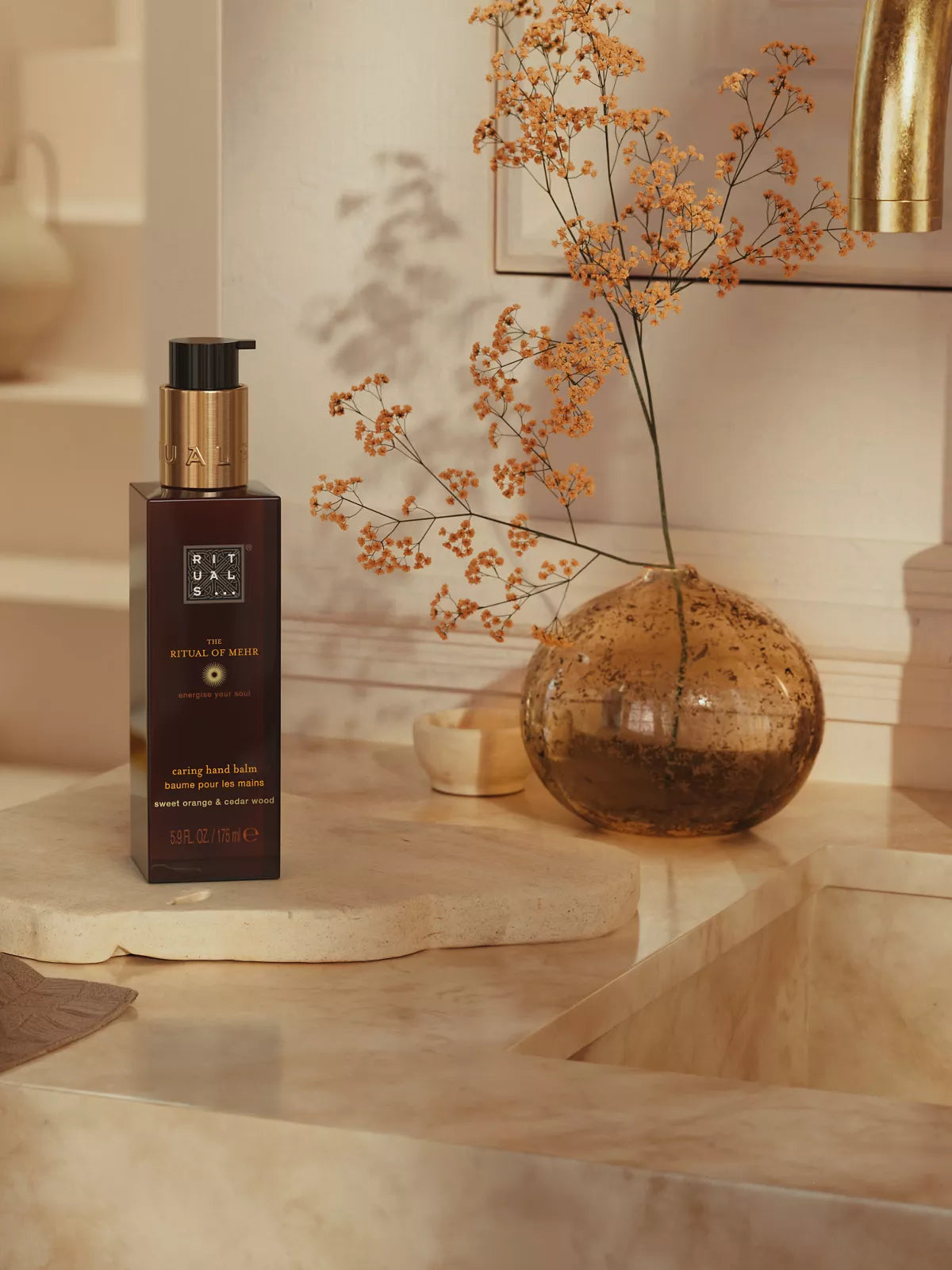 The Ritual of Mehr Hand Balm 175ml Lifestyle with Product