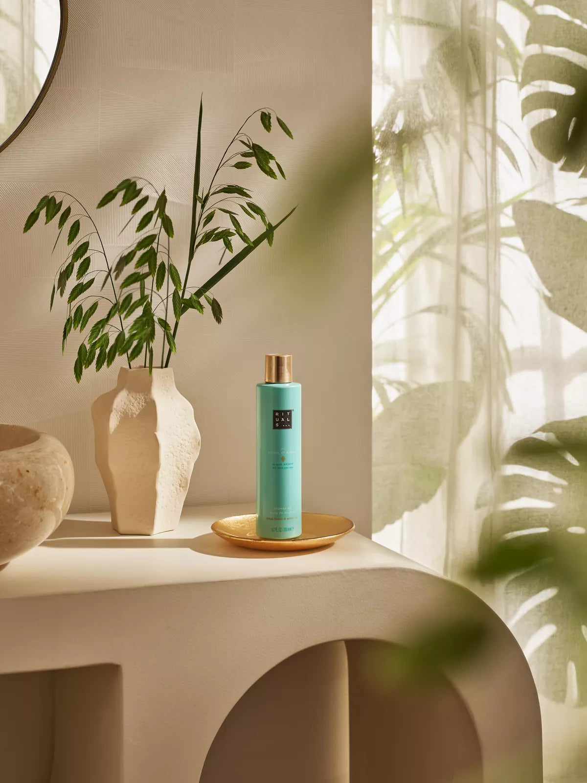 The Ritual of Karma Shower Oil 200ml Lifestyle with Product