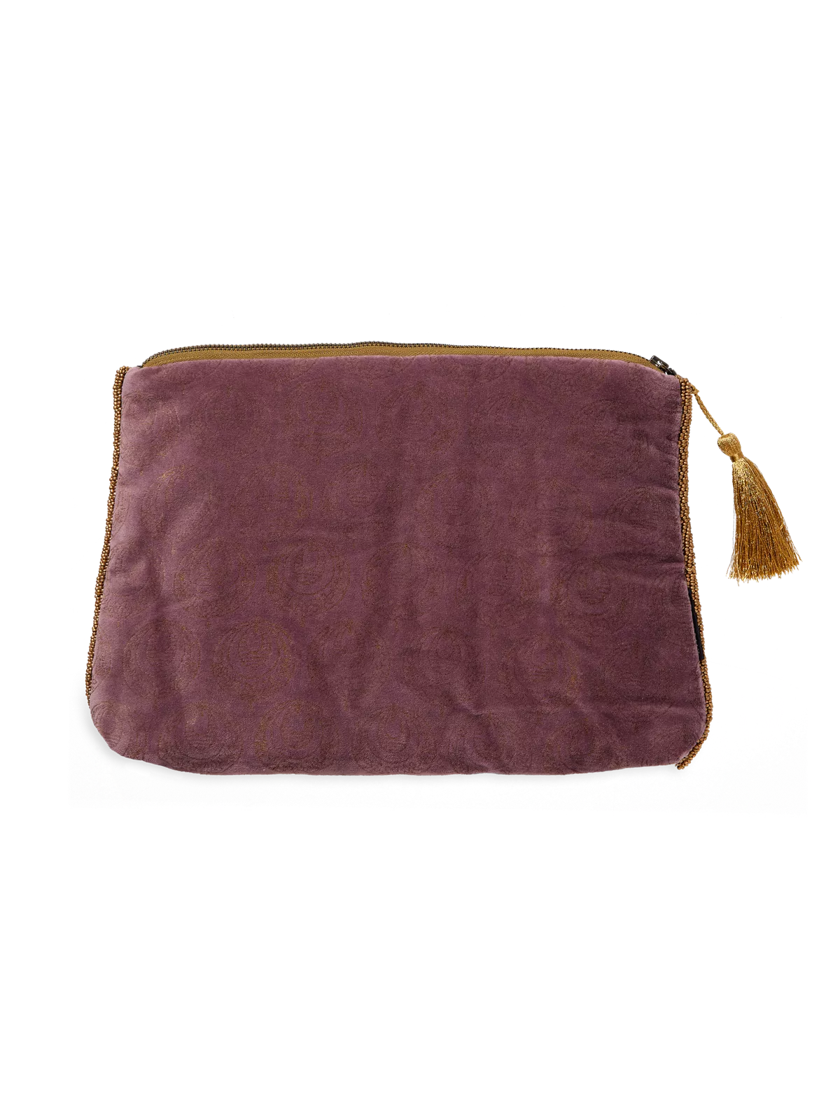 Vellore Medium Cotton Velvet Pouch Peacock