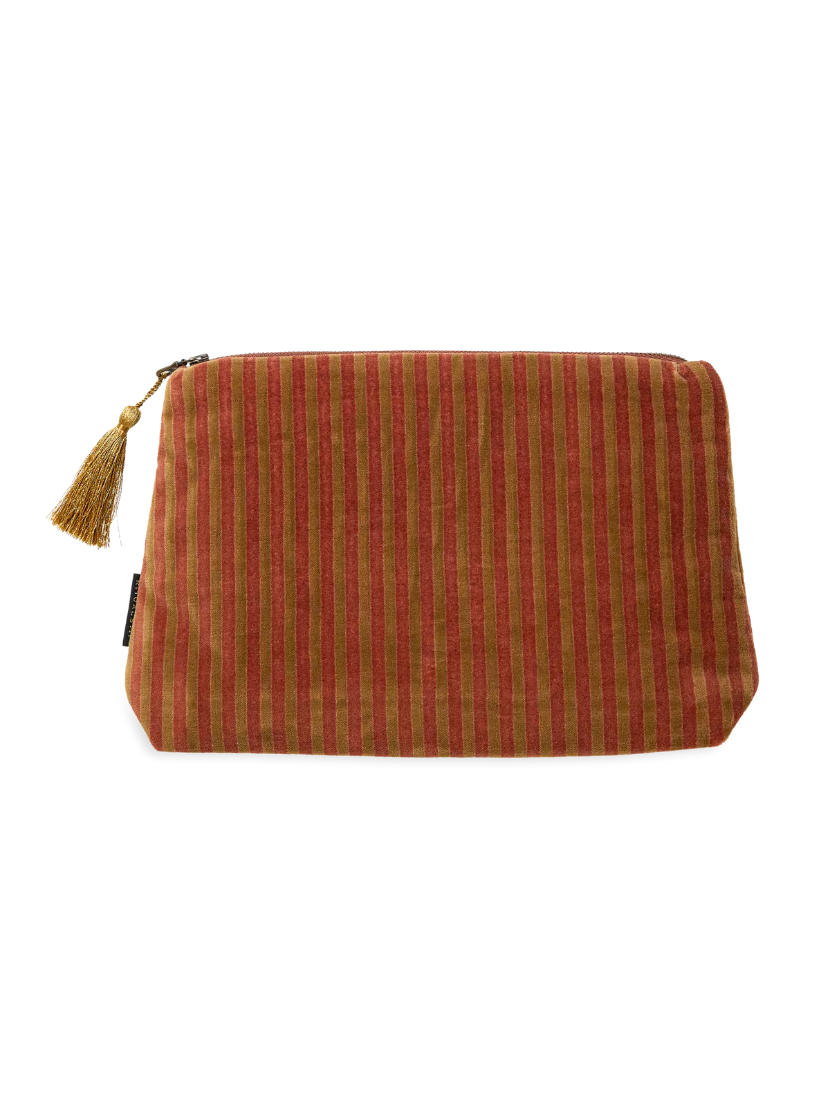 Vellore Medium Cotton Velvet Pouch Sand Stripe