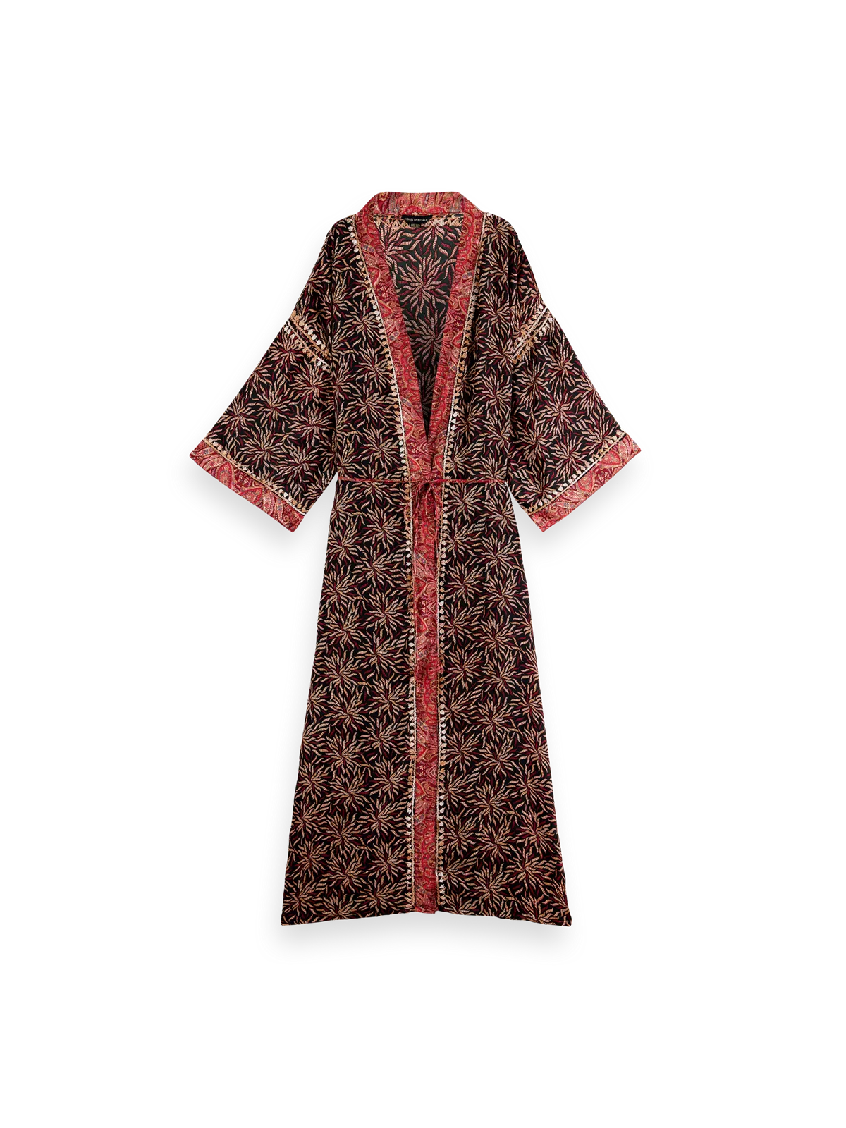 Jaypur Saree Kimono Dark Flower Long