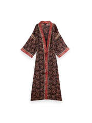 Jaypur Saree Kimono Dark Flower Long