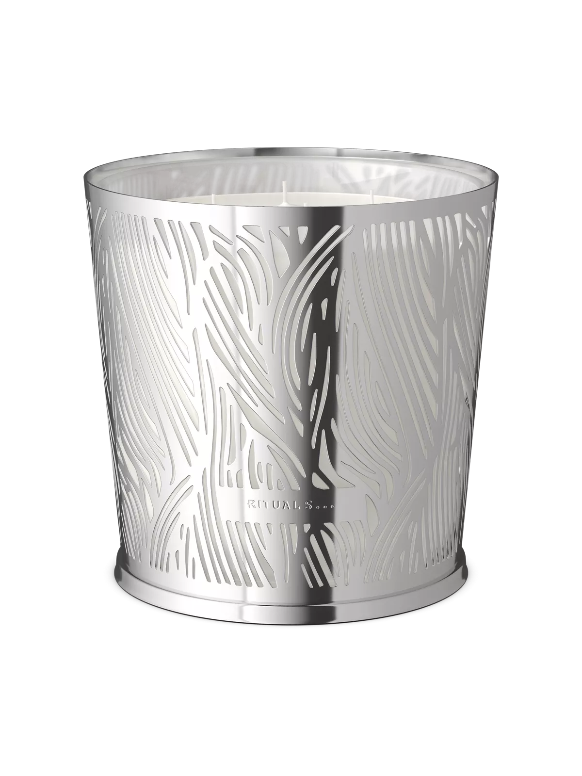 Orris Mimosa Scented Candle & Metal Leaves Silver sleeve 160