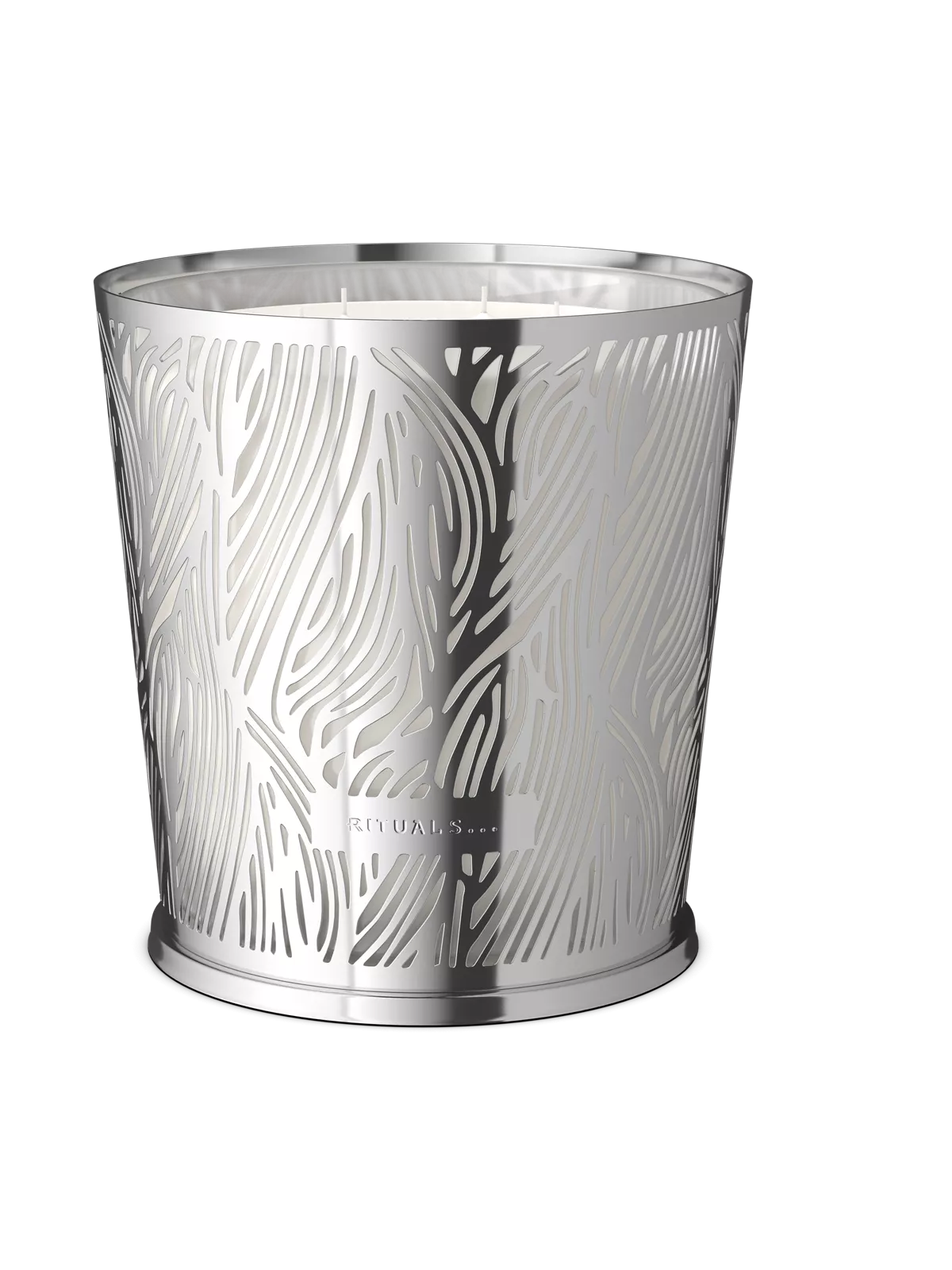 Orris Mimosa Scented Candle & Metal Leaves Silver sleeve 250