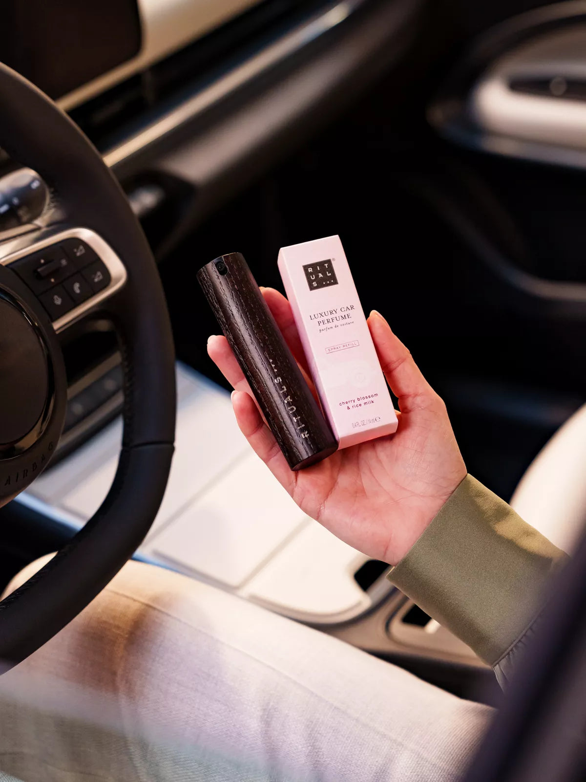 The Ritual of Sakura Car Perfume Lifestyle with Product