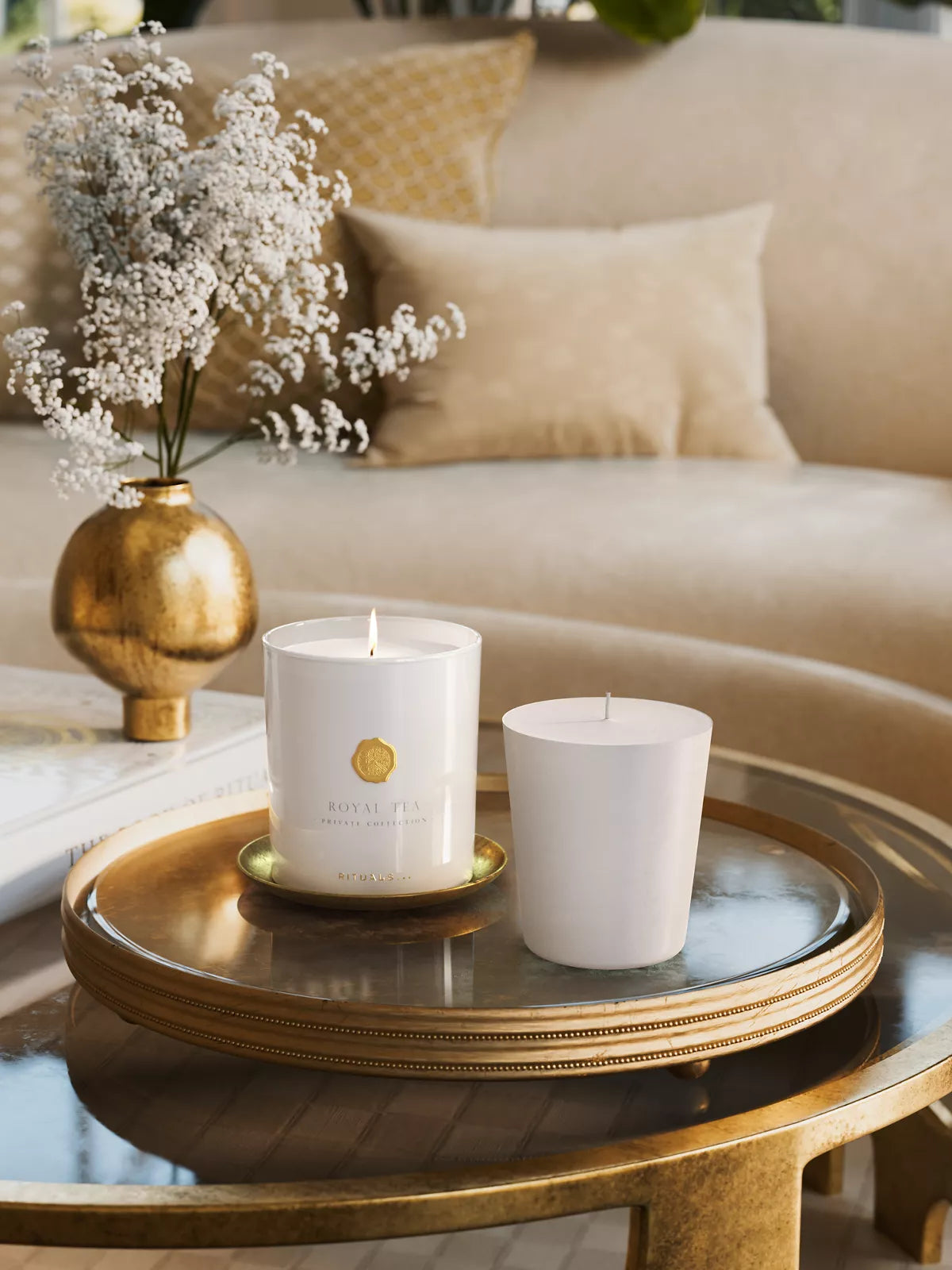 Royal Tea Refill Scented Candle 360g Lifestyle with Product