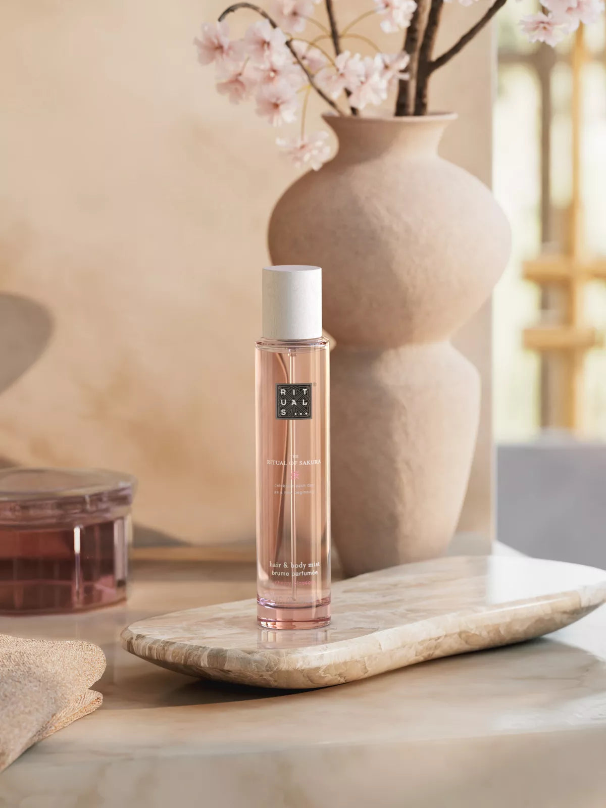 The Ritual of Sakura Hair & Body Mist 50ml Lifestyle with Product