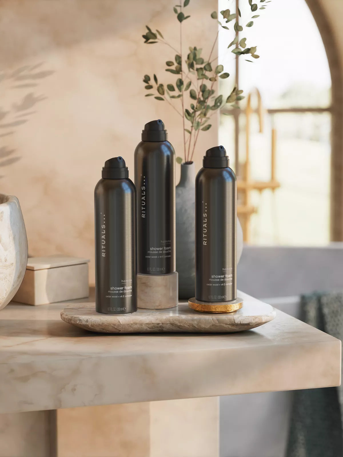 Homme Shower Foam Value Pack Lifestyle with Product