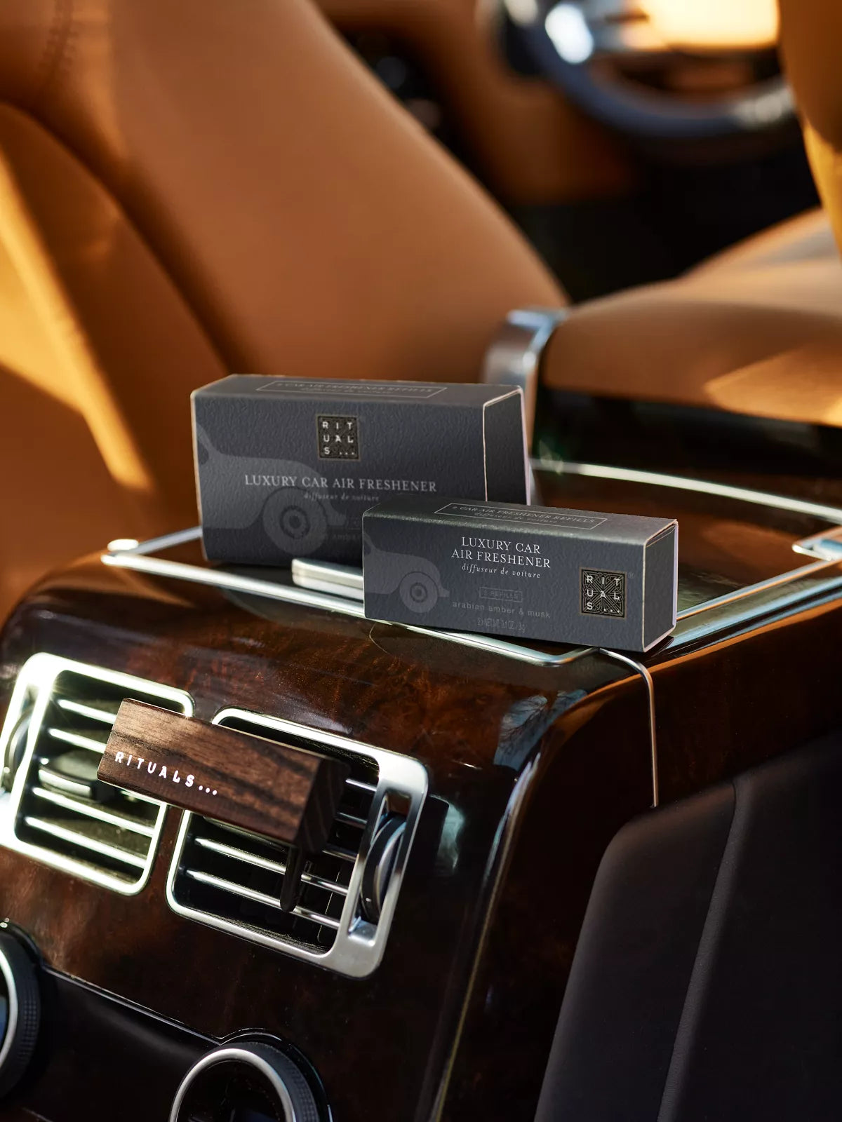 Homme Refill Car Air Freshener Lifestyle with Product