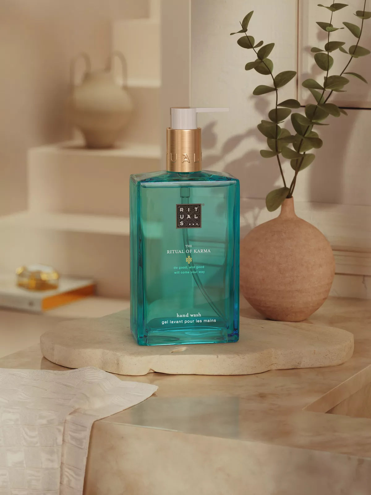 The Ritual of Karma Hand Wash 300ml Lifestyle with Product