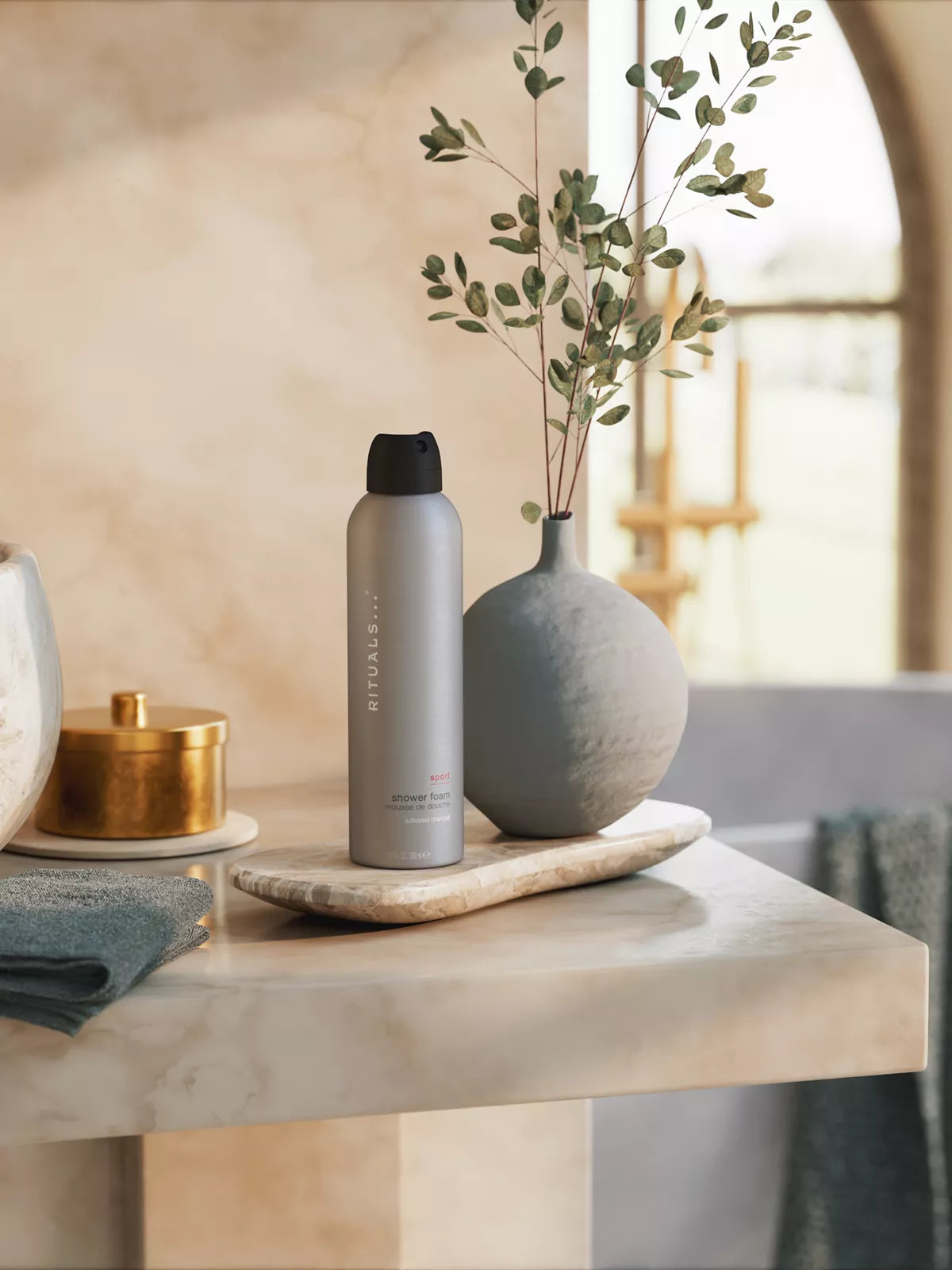 Rituals Sport Shower Foam Lifestyle with Product