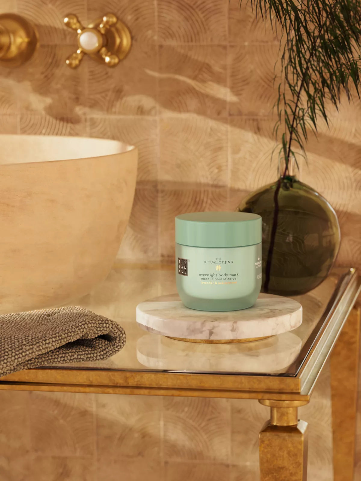 The Ritual of Jing Overnight Body Mask Lifestyle with Product