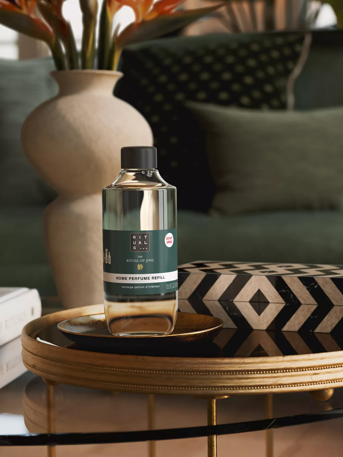 The Ritual of Jing Refill Home Perfume 400ml Lifestyle with Product