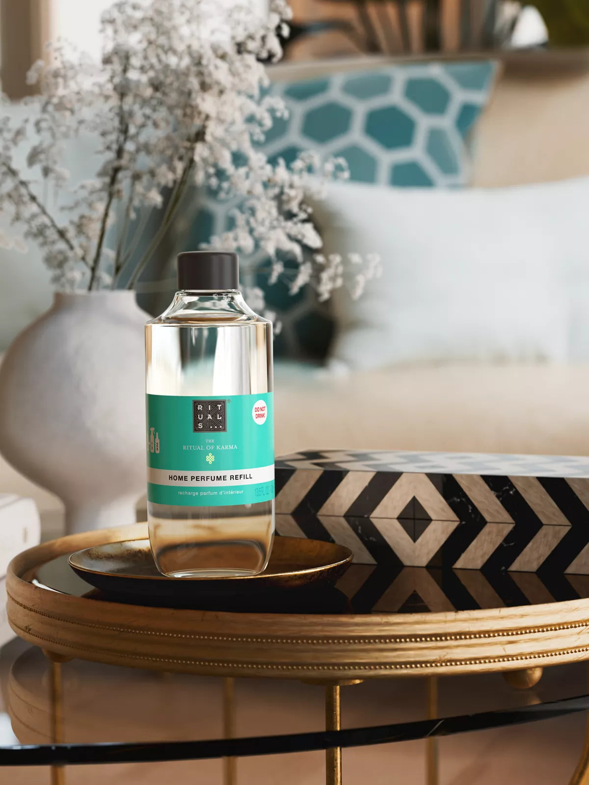 The Ritual of Karma Refill Home Perfume 400ml Lifestyle with Product