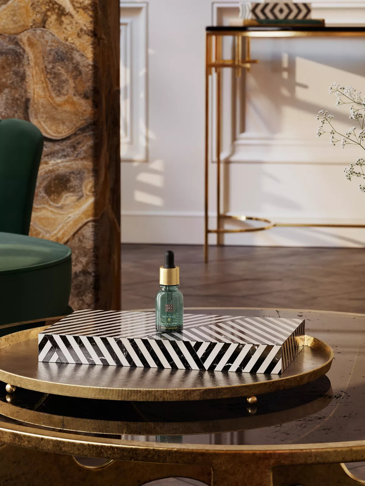 The Ritual of Jing Night Mineral Stone Diffuser Refill Lifestyle with Product