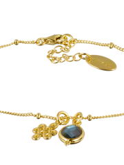 Labradorite Infinity Pendant Bracelet Gold Plated
