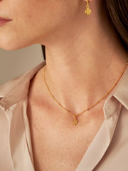 Infinity Choker Necklace Gold Plated Studio with Model and Product