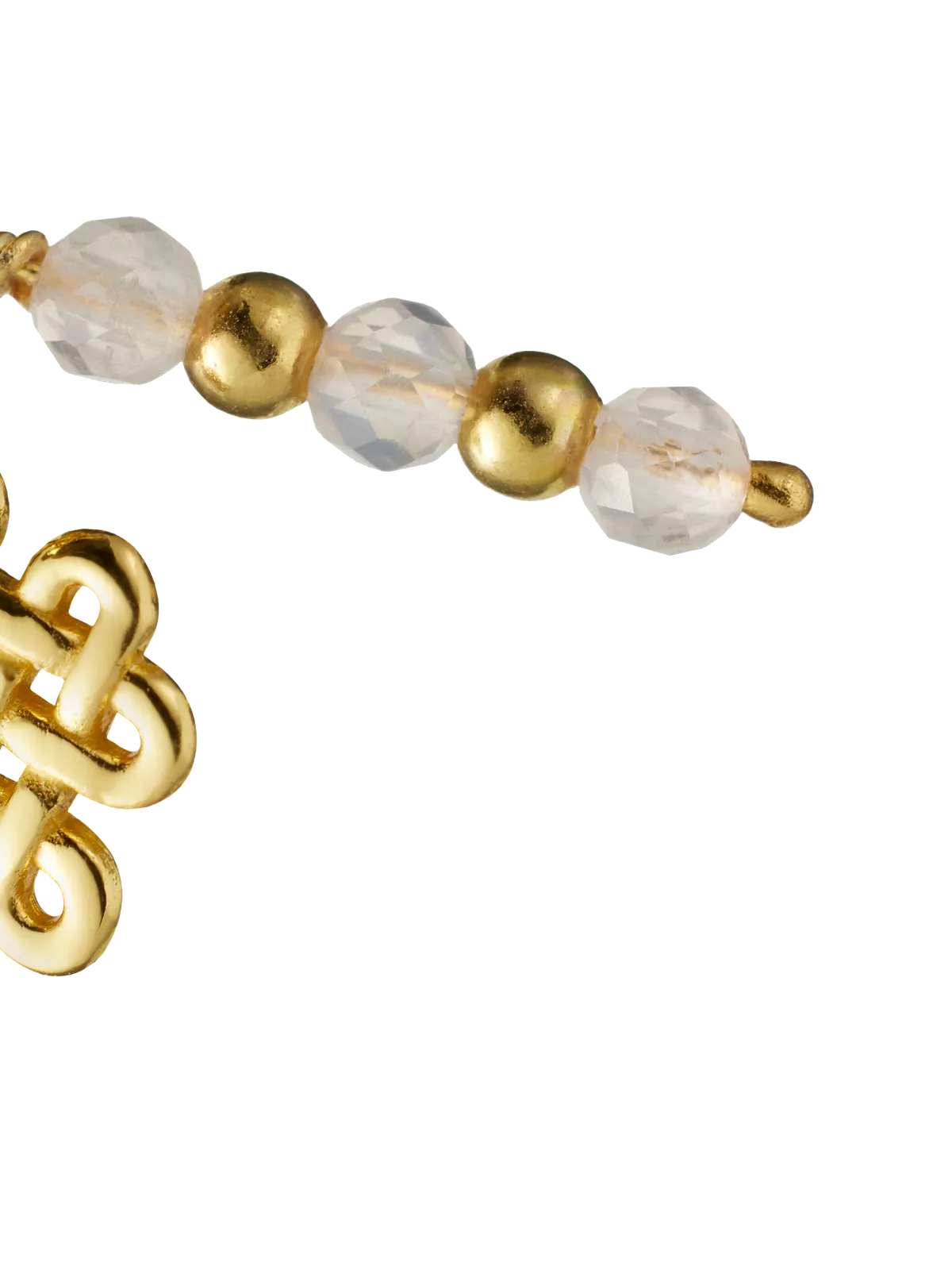 Rose Quartz Infinity Hoops Round Earrings Gold Plated