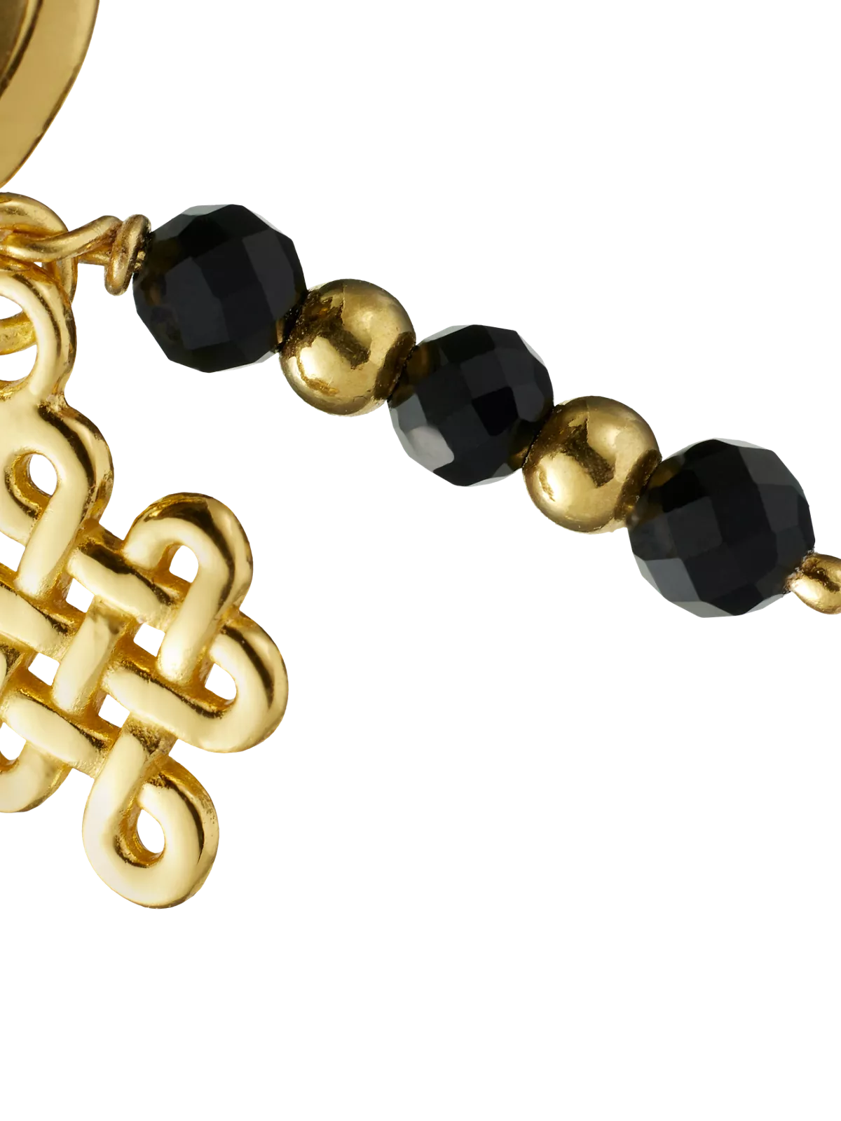 Black Onyx Infinity Hoops Round Earrings Gold Plated