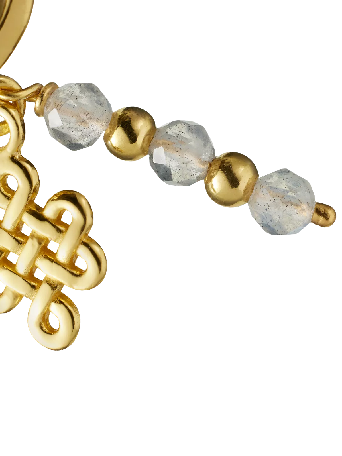 Labradorite Infinity Hoops Round Earrings Gold Plated